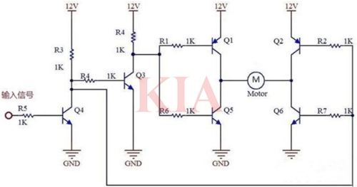 12v直流電機正反轉控制電路詳解-KIA MOS管