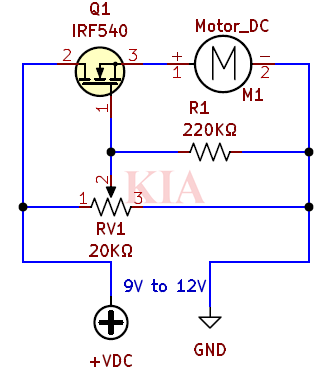 直流電機(jī)調(diào)速電路原理圖-KIA MOS管